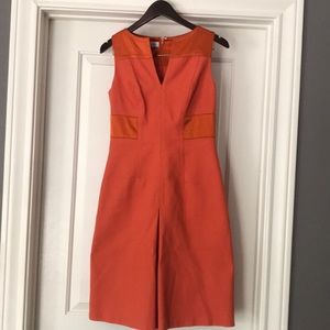 Retro orange pencil dress